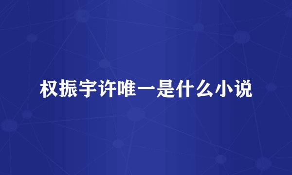 权振宇许唯一是什么小说