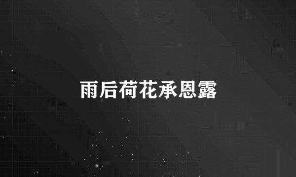 雨后荷花承恩露