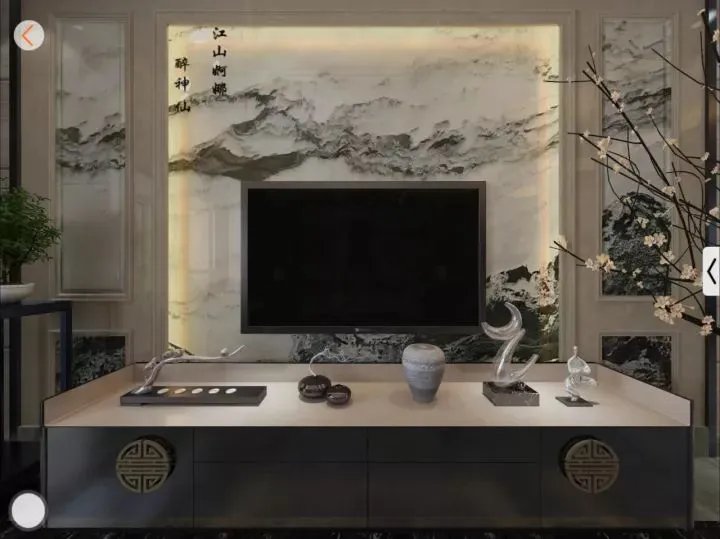 不知道背景墙用什么合适?看了天然石材山水画再决定。