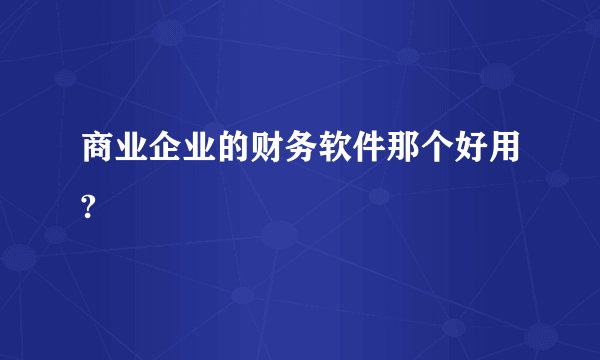 商业企业的财务软件那个好用?