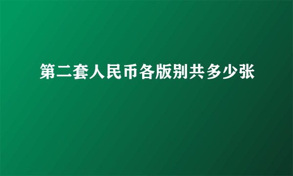 第二套人民币各版别共多少张