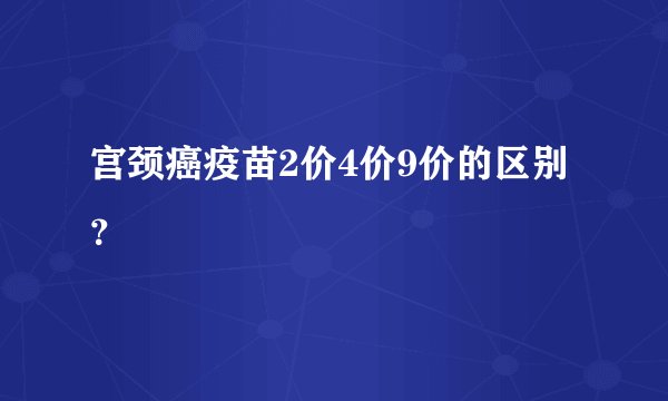 宫颈癌疫苗2价4价9价的区别？