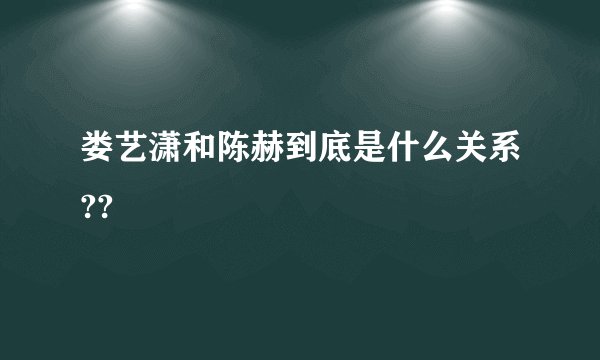 娄艺潇和陈赫到底是什么关系??