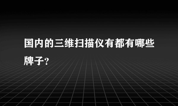 国内的三维扫描仪有都有哪些牌子？