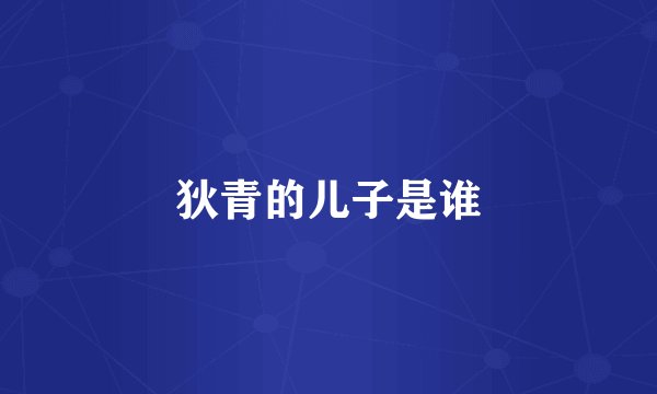 狄青的儿子是谁