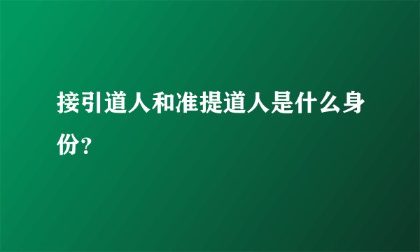 接引道人和准提道人是什么身份？