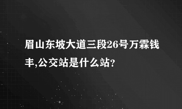 眉山东坡大道三段26号万霖钱丰,公交站是什么站？
