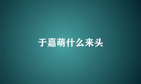 于嘉萌什么来头
