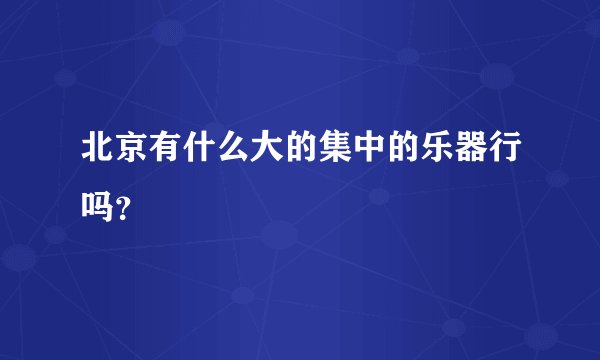 北京有什么大的集中的乐器行吗？