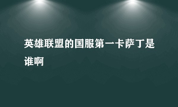 英雄联盟的国服第一卡萨丁是谁啊
