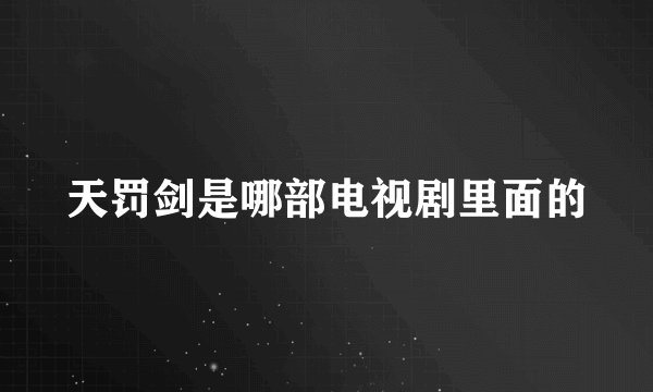 天罚剑是哪部电视剧里面的