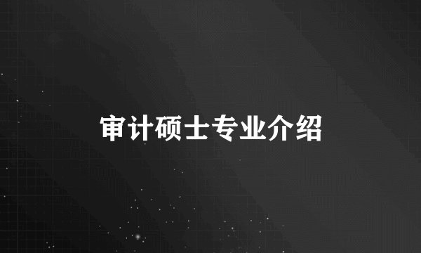 审计硕士专业介绍