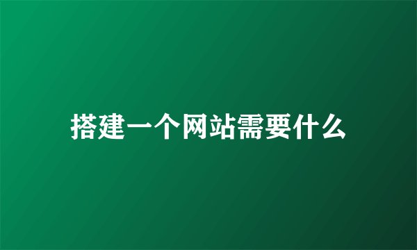 搭建一个网站需要什么