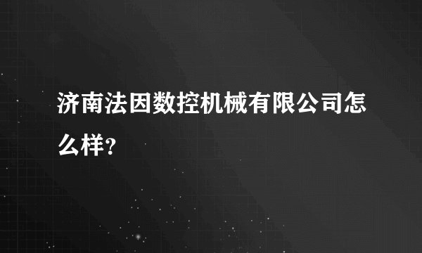 济南法因数控机械有限公司怎么样？