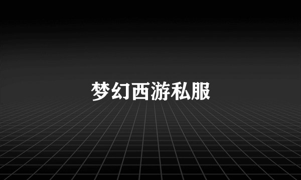 梦幻西游私服