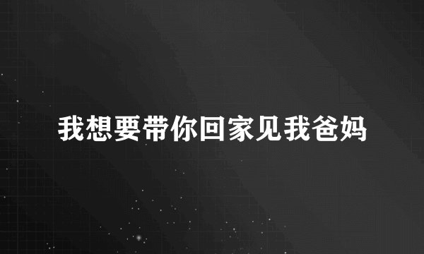 我想要带你回家见我爸妈