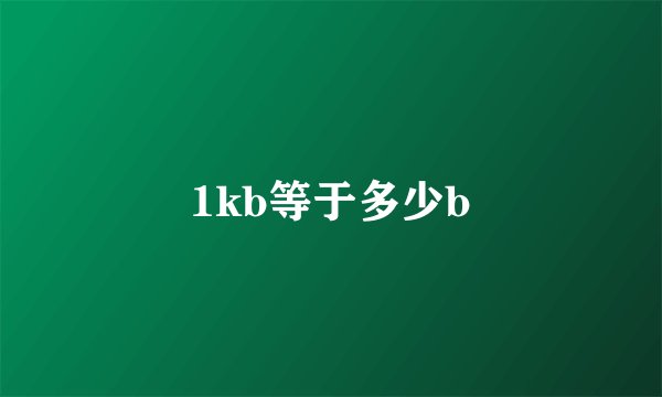 1kb等于多少b