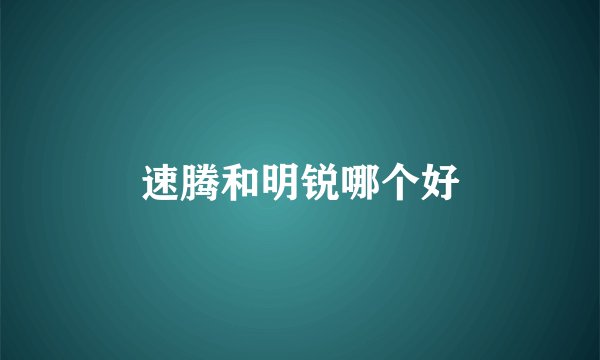 速腾和明锐哪个好