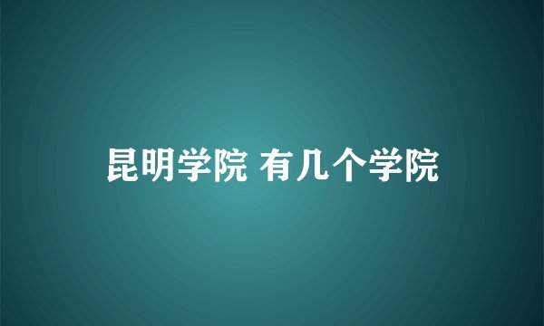 昆明学院 有几个学院