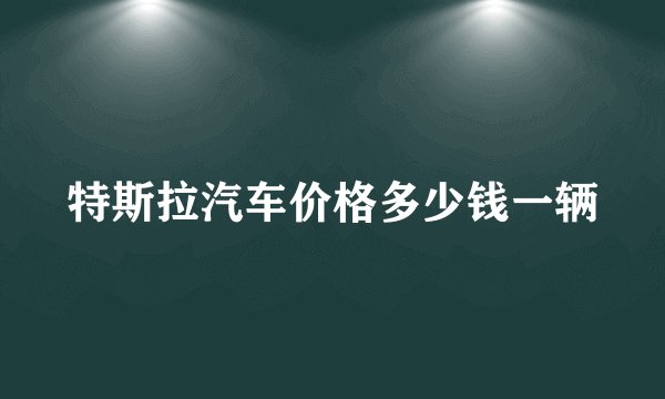 特斯拉汽车价格多少钱一辆