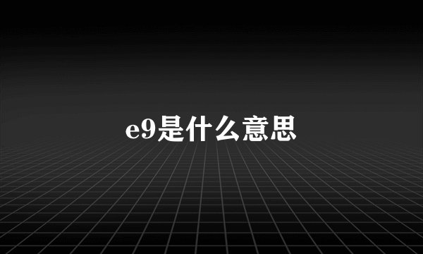 e9是什么意思