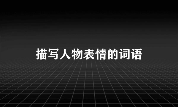描写人物表情的词语