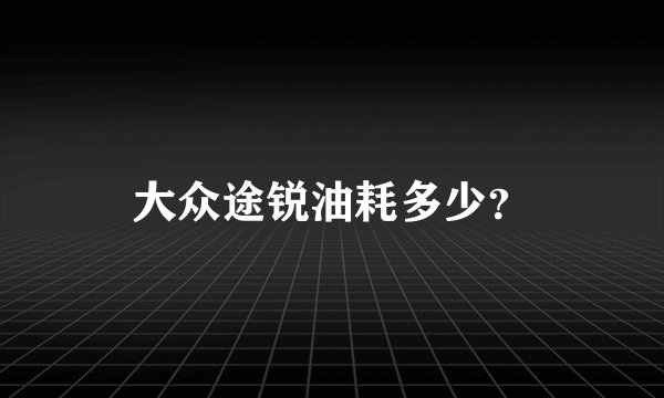 大众途锐油耗多少?