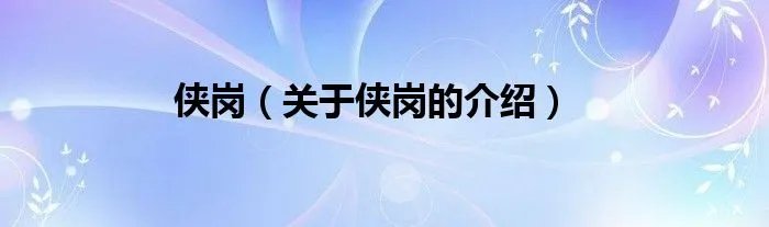 侠岗（关于侠岗的介绍）