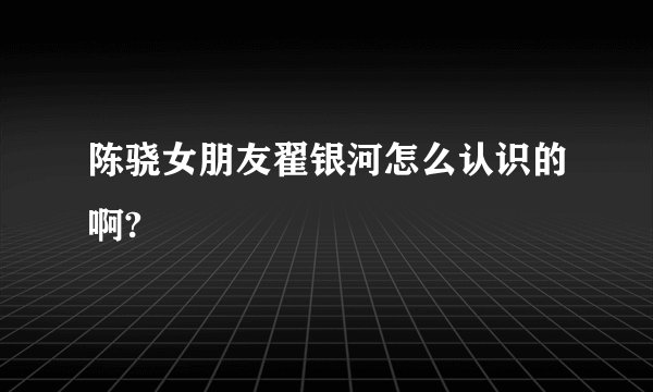 陈骁女朋友翟银河怎么认识的啊?