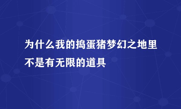 为什么我的捣蛋猪梦幻之地里不是有无限的道具