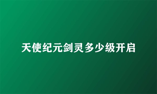 天使纪元剑灵多少级开启