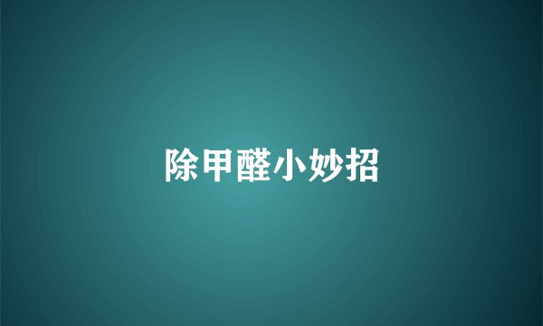 除甲醛小妙招