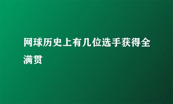 网球历史上有几位选手获得全满贯