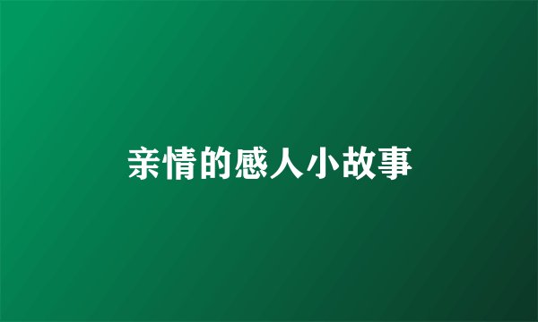 亲情的感人小故事