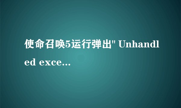 使命召唤5运行弹出