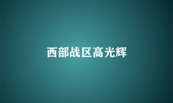 西部战区高光辉