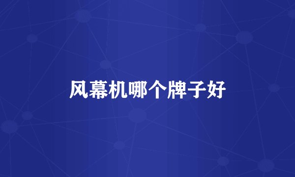 风幕机哪个牌子好