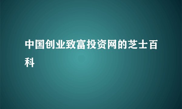 中国创业致富投资网的芝士百科