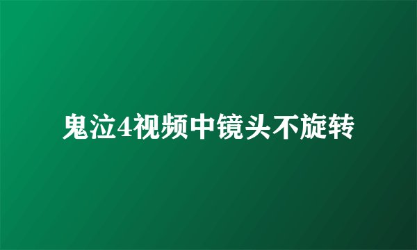 鬼泣4视频中镜头不旋转