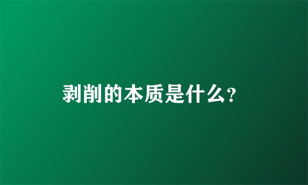 剥削的本质是什么？