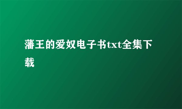 藩王的爱奴电子书txt全集下载