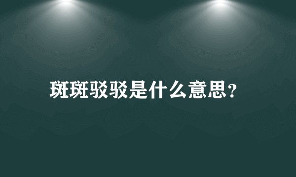 斑斑驳驳是什么意思？