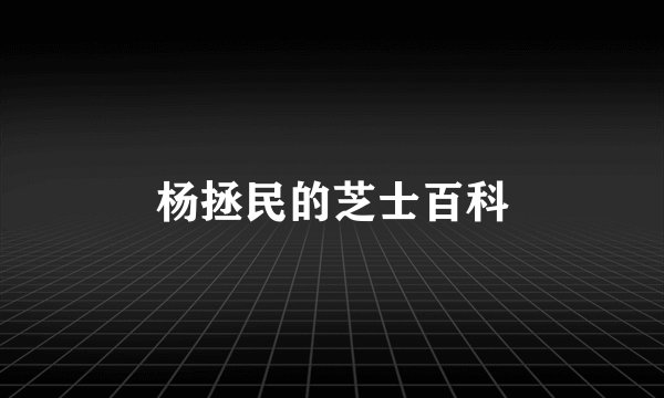杨拯民的芝士百科