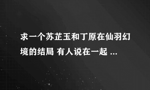 求一个苏芷玉和丁原在仙羽幻境的结局 有人说在一起 有人说没有 到底有没有啊 急急急