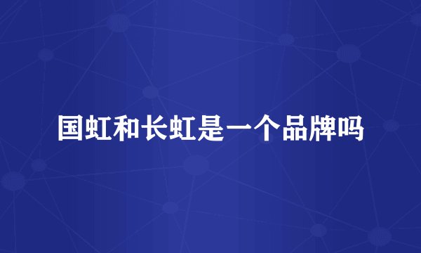 国虹和长虹是一个品牌吗