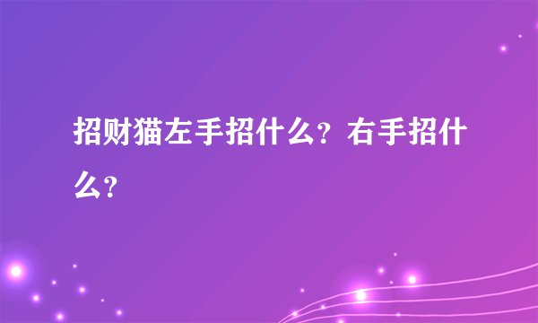 招财猫左手招什么？右手招什么？