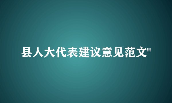 县人大代表建议意见范文