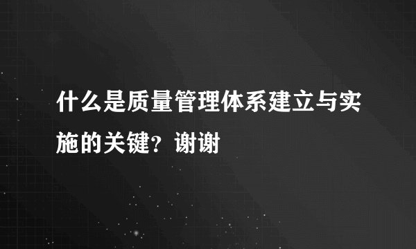 什么是质量管理体系建立与实施的关键?谢谢