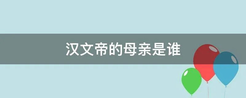 汉文帝的母亲是谁