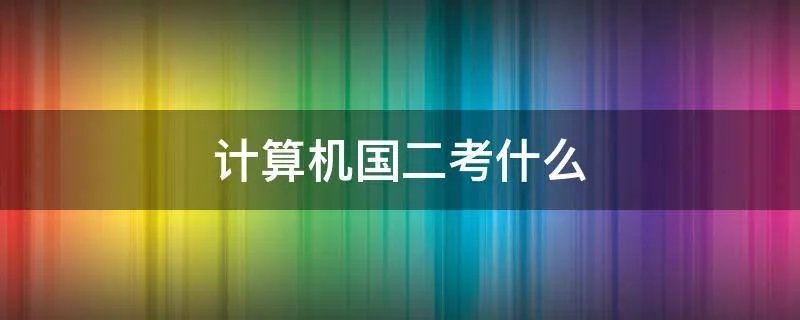计算机国二考什么